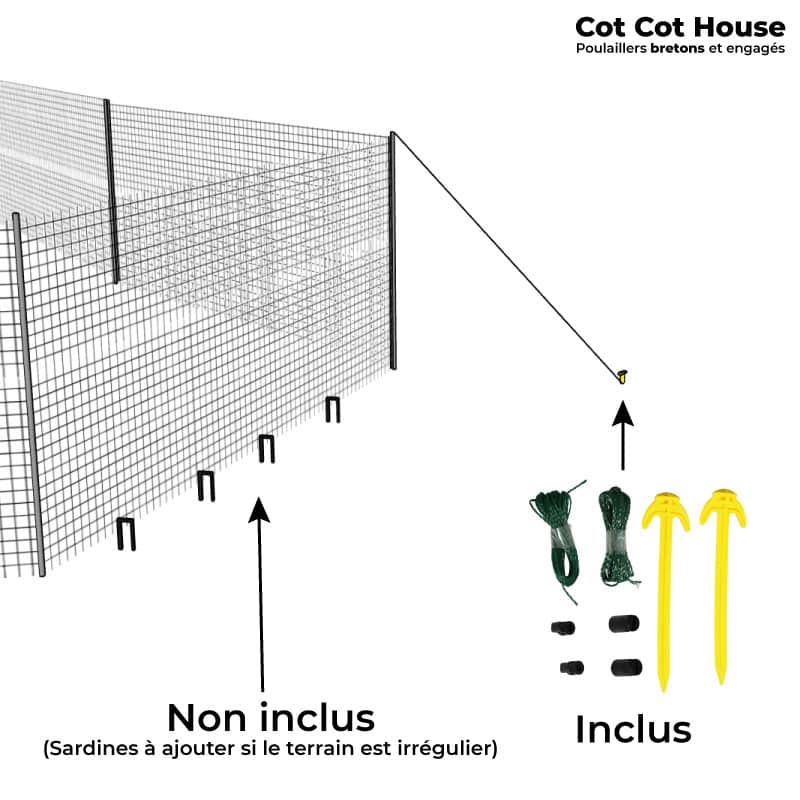 Clôture filet pour poules installation facile 50m