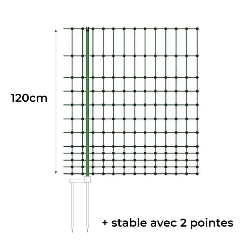 Clôture filet pour poules installation facile 50m