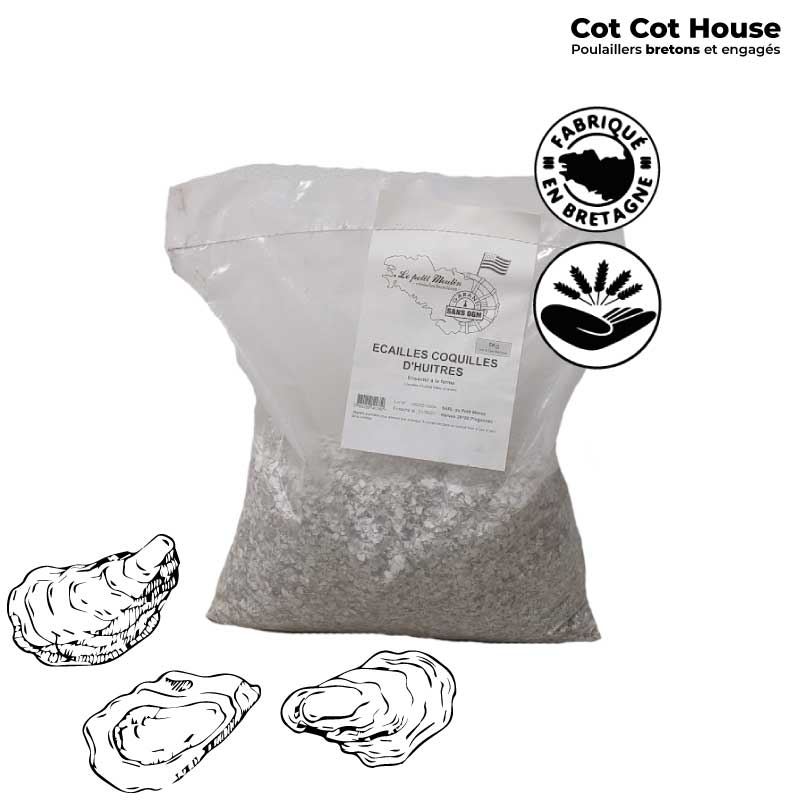 Écailles de coquilles d'huîtres origine Bretagne 5kg