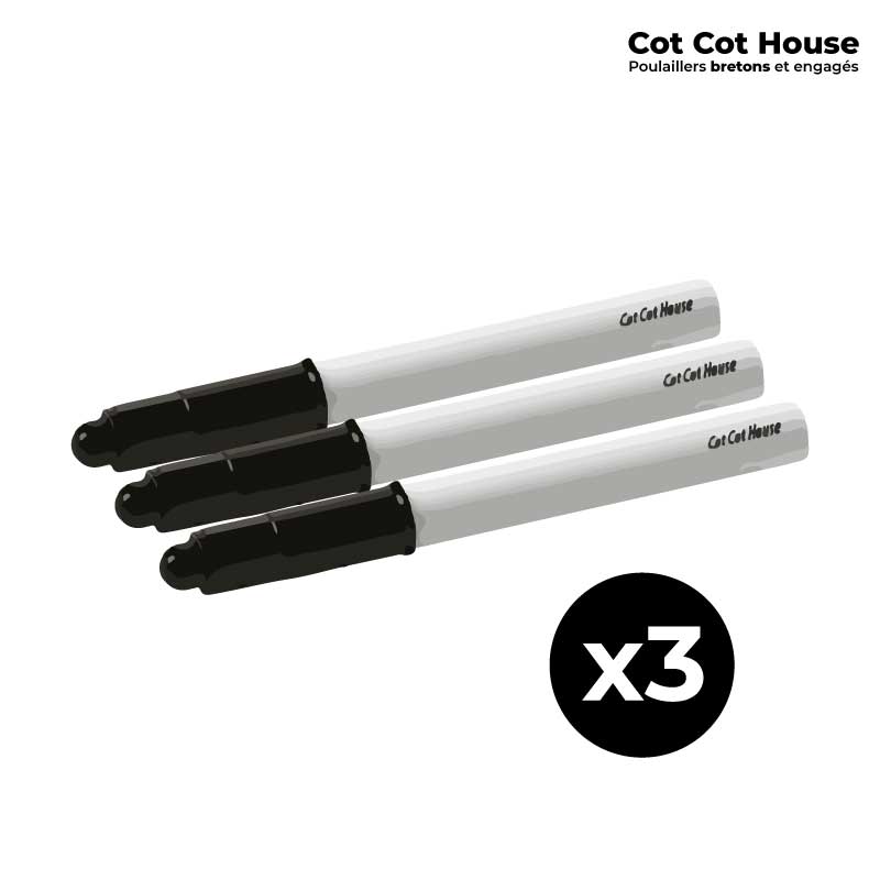 Stylo feutre alimentaire noir spécial œuf - LOT x3