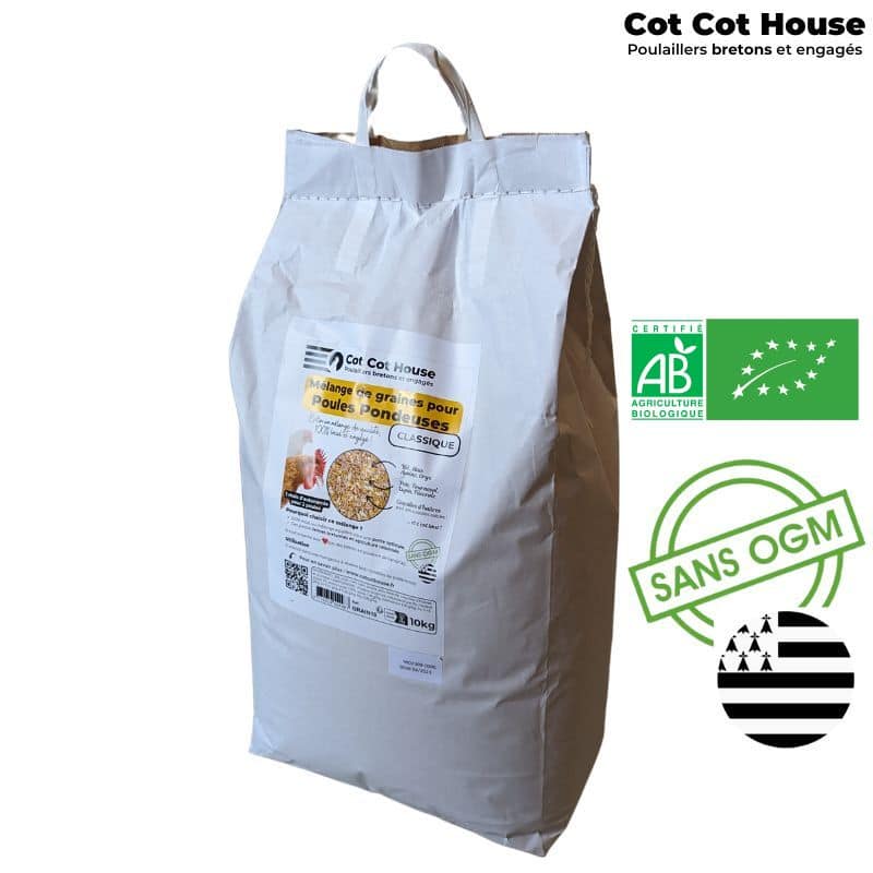 Mélange complet BIO et local pour Poules Pondeuses 10kg