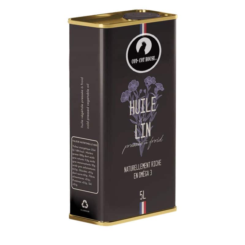 Huile de lin naturelle produite en France 5L