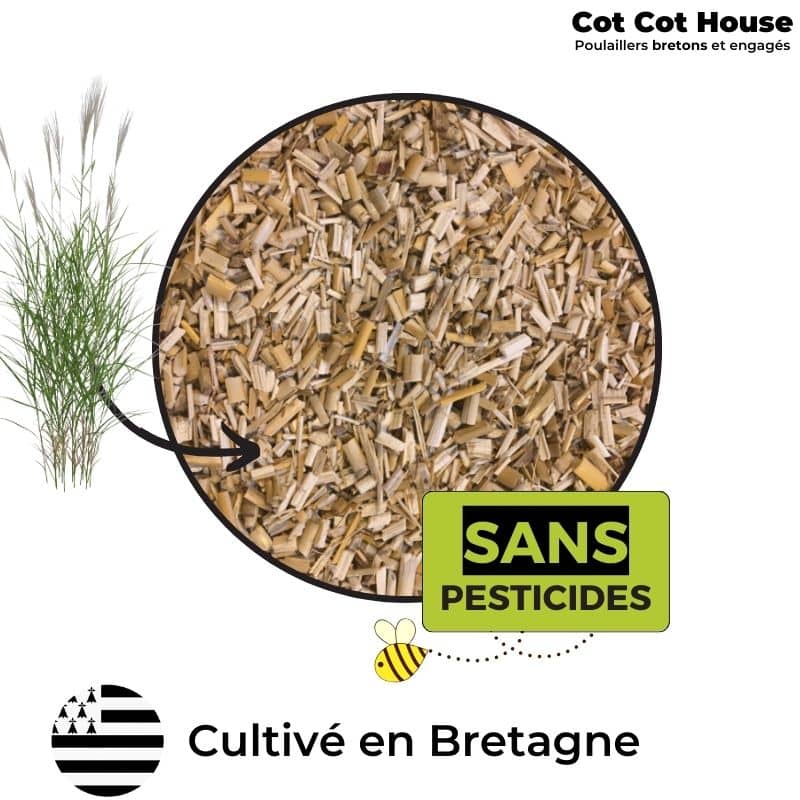 Miscanthus broyé pour litière ou paillis 140L