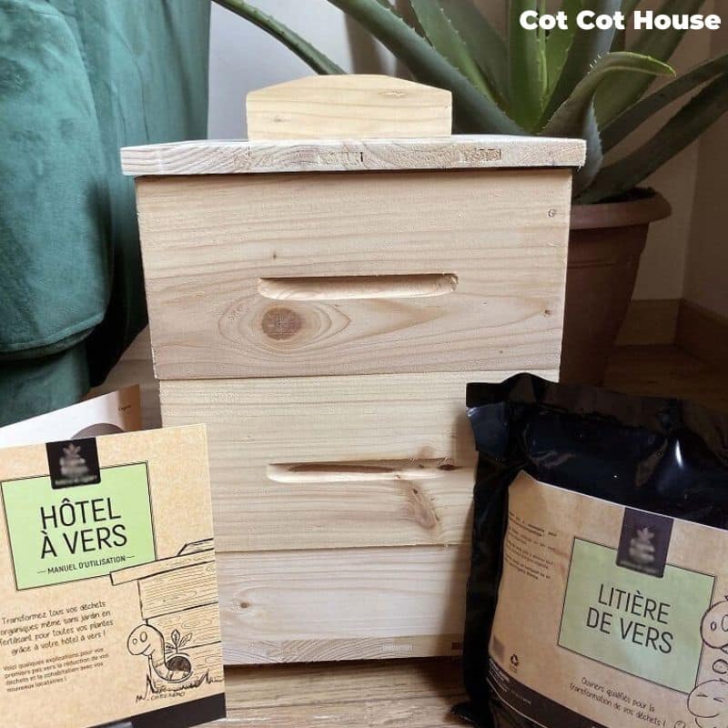 Hôtel à Vers Organic Worms grand modèle + litière de vers