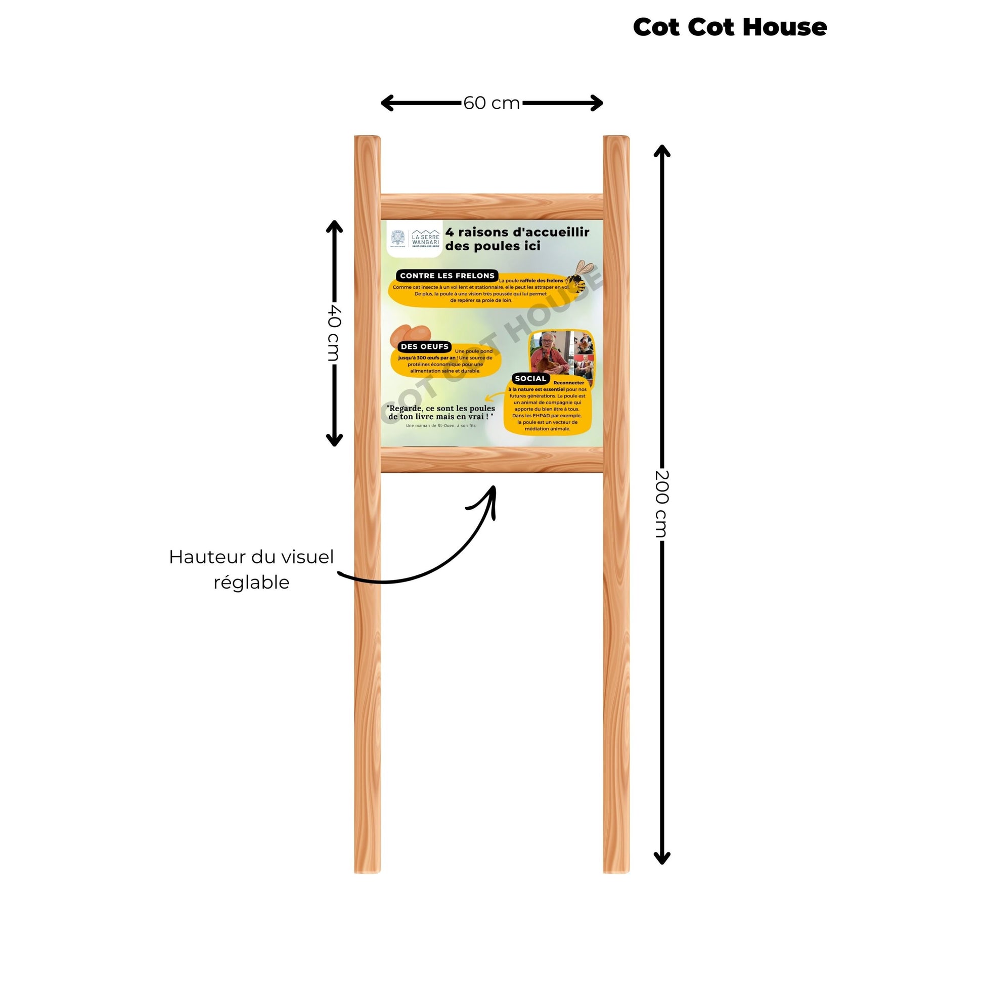 Structure panneau d'affichage en pin Douglas - PAD-800600 