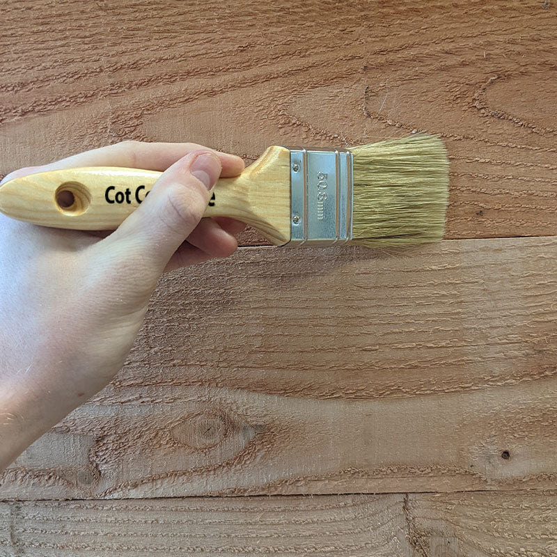 Pinceau en bois pour huile de lin