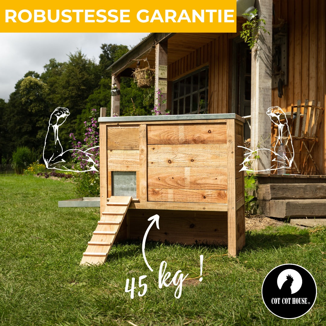 Poulailler 2 poules fait en france - 100% pin Douglas français - Cot Cot House