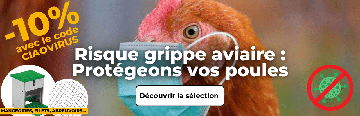 bandeau dédié à l'offre -10% sur les produits de protection de la grippe aviaire
